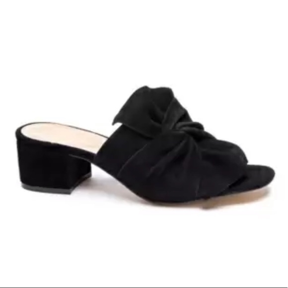 Oversized Bow Block Heel Open Toe Mule Sandals - Picture 2 of 4